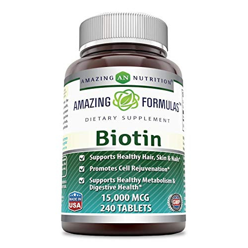 Amazing Formulas Biotin 15000 mcg - Supports Healthy Hair, Skin & Nails - Promotes Cell Rejuvenation - Supports Healthy Metabolism & Digestive Health