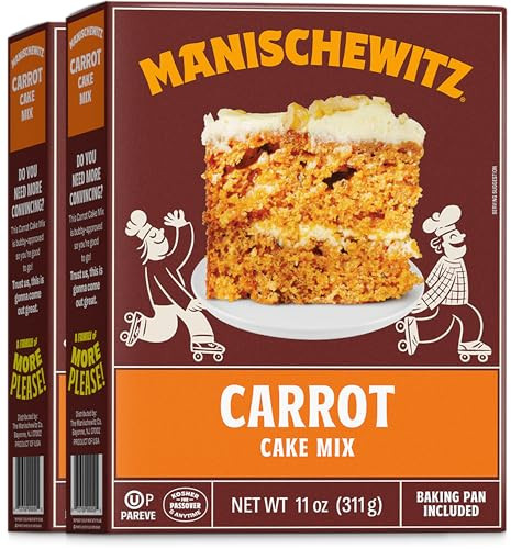 Manischewitz Carrot Cake Mix 11 oz (2 Pack), Kosher for Passover, Pan included