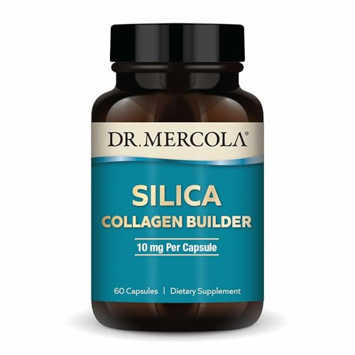 Dr. Mercola Silica Collagen Builder - Plant-Based Silica Supplement to Support Skin, Hair, Nail & Bone Health - Non-GMO, Gluten-Free & Soy-Free - 60