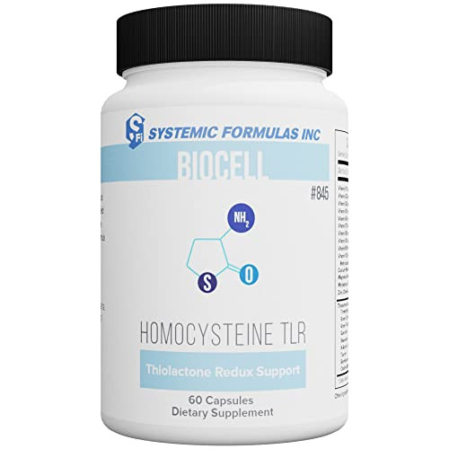 Systemic Formulas HomoCysteine TLR Thiolactone Redux Support 60 Capsules, Biocell #845. Contains Antioxidants That Protect The Heart, Cardiovascular