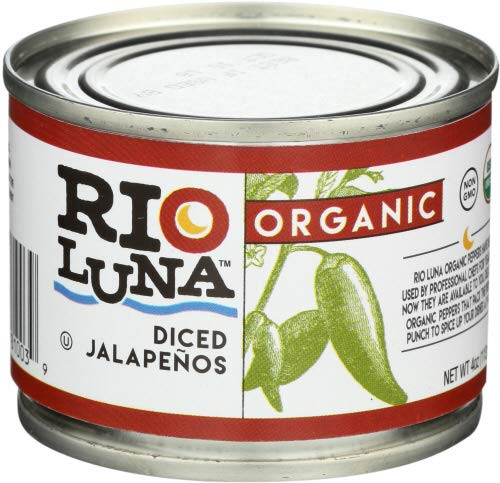 Rio Luna Organic Diced Jalapeño Pepper, Non GMO, 4 Ounces (Pack Of 12)