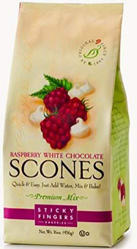 Sticky Fingers Raspberry White Chocolate Scone Mix, 15-Ounces (Pack of 3)