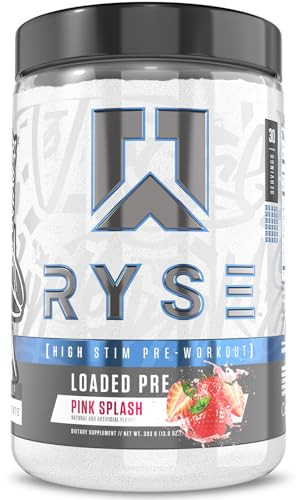 Ryse Loaded Pre Workout Powder - Pink Splash - Daily Pre-Workout for Men & Women with 325mg Caffeine, Beta Alanine, and Citrulline for Pump, Focus, a