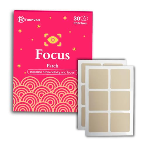 Vital Energy Patches (30 Count) - Vitamin B12 Awake Patch Water-Resistant Plant-Based B3 B5 Vitamins & Mineral Energy Solution for Focus & Stamina -