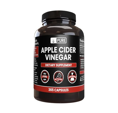 Pure Original Ingredients Apple Cider Vinegar, No Magnesium Stearate or Rice Fillers Non-GMO, Undiluted ACV Powder with No Additives (365 Capsule)