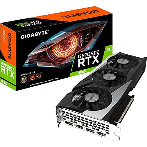 Gigabyte NVIDIA GeForce RTX 3060 Gaming OC V2 Graphics Card - 12GB GDDR6, 192-bit, PCI-E 4.0, 1837MHz Core Clock, RGB, 2X DP 1.4, 2X HDMI 2.1, NVIDIA