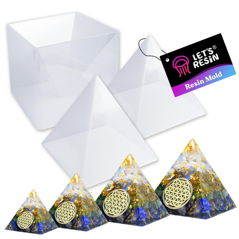 LET'S RESIN Pyramid Molds for Resin,Large Silicone Pyramid Molds,Silicone Resin Molds for DIY Memorial Gifts, Jewelry,Great for Paperweight, Home Dec