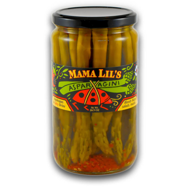 Mama Lils Pickled Asparagini, 26.5 oz | Tender Pickled Asparagus Spears | Tangy, Crisp & Ready to Serve