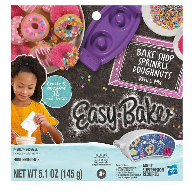 Refil Easy-Bake Oven Mixes Kids Toy For Boys and Girls - Bake Shop Sprinkle Doughnuts Refill Mix for Ultimate Easy-Bake Oven