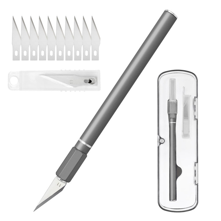 Exacto Knife, Hobby Knife Set with 10 Pieces Blades, Craft Knife Kit, Precision Knife for Pumpkin Carving, Modeling, DIY Artwork, Stencil, Scrapbooki