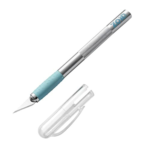 Zoid Art Knife with TraX-Grip, Craft Knife for Precision Cutting, Pen Knife for Paper, Fabrics, Stencil, Scrapbooking and more, Blue Textured Grip