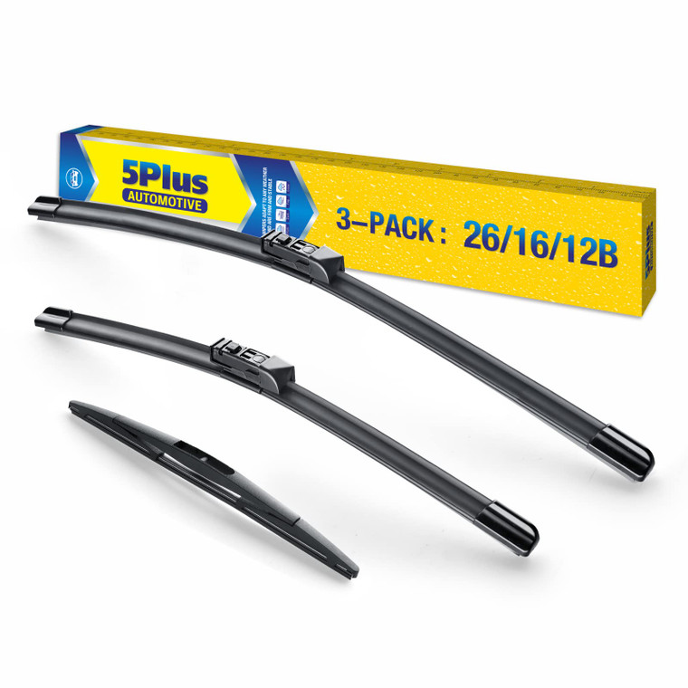 3 Wipers 26"/16"/12" Replacement For SUBARU CrossTrek 2023 2022 2021 2020 2019 2018 Impreza 2023-2017 wiper blades(Set of 3), 26 Inch+16 Inch Windshi