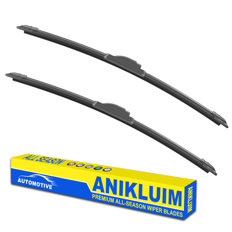 OEM Quality 22" + 22" Premium All-Seasons Durable Stable and Quiet Windshield Wiper Blades-J Hook Wipers(Set of 2)