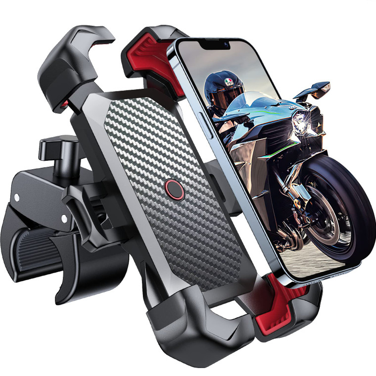 JOYROOM Motorcycle Phone Mount, [1s Auto Lock][100mph Military Anti-Shake] Bike Phone Holder for Bicycle, [10s Quick Install] Handlebar Phone Mount,