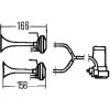 Hella Twin Trumpet Horn Kit 12V 240W 795-800Hz 118dB (Part # 3001651)