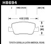 Hawk Performance HB694Z.580 Performance Ceramic Disc Brake Pad Fits Corolla