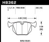 Hawk Performance HB362Y.642 LTS Disc Brake Pad Fits 840Ci 850Ci 850CSi 850i