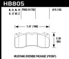 Hawk Performance HB805V.615 DTC-50 Disc Brake Pad Fits 15-19 Mustang