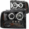 ANZO For 2005-2007 Ford Excursion Projector Headlights w/ Halo Black w/ LED Strip (CCFL) 1pc