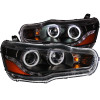 ANZO For 2008-2015 Mitsubishi Lancer Projector Headlights w/ Halo Black (CCFL)