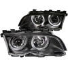 ANZO For 1999-2001 BMW 3 Series E46 Projector Headlights w/ Halo Black