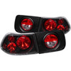 ANZO For 1996-2000 Honda Civic Taillights Black