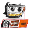 ANZO 2014-2016 Toyota Tundra Projector Headlights w/ U-Bar Chrome