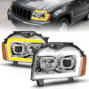 Anzo USA 111544 Projector Headlight Set Fits 05-07 Grand Cherokee (WK)