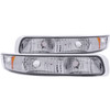 ANZO For 1999-2002 Chevrolet Silverado 1500 Euro Parking Lights Chrome w/ Amber Reflector