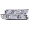 ANZO For 1999-2002 Chevrolet Silverado 1500 Euro Parking Lights Chrome w/ Amber Reflector
