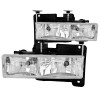 ANZO For 1988-1998 Chevrolet C1500 Crystal Headlights Chrome