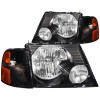 ANZO For 2002-2005 Ford Explorer Crystal Headlights Black w/ Corner Lights 2pc