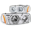 ANZO For 1999-2006 Gmc Sierra 1500 Crystal Headlights w/ Halo and LED Chrome
