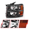ANZO For 2007-2013 Chevrolet Silverado Crystal Headlights Black