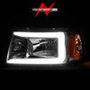 ANZO For 2001-2011 Ford Ranger Crystal Headlights w/ Light Bar Chrome Housing