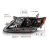 Anzo USA 121539 Projector Headlight Set Fits 07-09 Camry