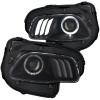 ANZO For 2014-2016 Jeep Cherokee Projector Headlights Black clear w/ white and Red