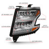 ANZO For 15-20 Chevy Tahoe/Suburban LED Light Bar Style Headlights w/Sequential Chrome w/Amber
