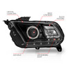 Anzo USA 121323 Projector Headlight Set w/Halo Fits 10-14 Mustang