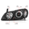 Anzo USA 121077 Projector Headlight Set w/Halo Fits 00-04 I30 I35