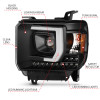 ANZO For 2014-2015 Gmc Sierra 1500HD Projector Plank Style Headlight Black W/ Drl