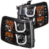 ANZO For 2007-2013 Chevrolet Silverado 1500 Projector Headlights w/ U-Bar Black