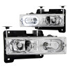 ANZO For 1988-1998 Chevrolet C1500 Crystal Headlights Chrome w/ Halo