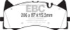 EBC Brakes DP42298R Yellowstuff Street And Track Brake Pads Fits 16-18 C63 AMG