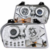 Anzo USA 121136 Projector Headlight Set w/Halo Fits 05-10 300