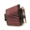K&N Uni Chrome Oval Tapered Filter 2.125in FlgID x 4inB OL x 3inB OW x 3inT OL x 2inT OW x 2.75in H (RC-0981)