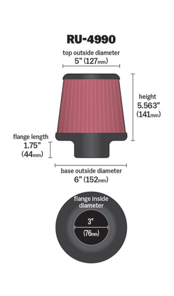 K&N RU-4990 Universal Air Filter