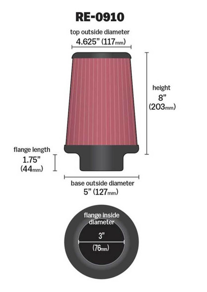 K&N RE-0910 Universal Air Filter
