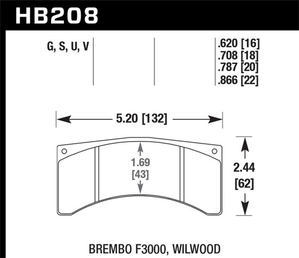 Hawk Performance HB208S.708 HT-10 Disc Brake Pad