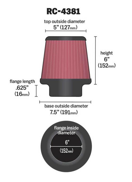 K&N RC-4381 Universal Air Filter